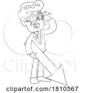 04/17/2024 - Businessman With An Arrow Black And White Clipart Cartoon
