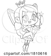 Poster, Art Print Of Fairy Black And White Clipart Cartoon