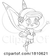 Fairy Black And White Clipart Cartoon