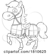 Poster, Art Print Of Knights Steed Black And White Clipart Cartoon