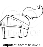 Knight Helmet Black And White Clipart Cartoon by Hit Toon