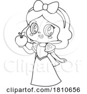 04/18/2024 - Fairy Tale Princess Snow White Black And White Clipart Cartoon