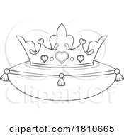 Poster, Art Print Of Fairy Tale Princess Crown Black And White Clipart Cartoon