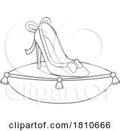 04/18/2024 - Fairy Tale Princess Slipper Black And White Clipart Cartoon