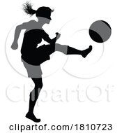04/19/2024 - Female Soccer Football Player Woman Silhouette