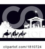 Poster, Art Print Of Christmas Nativity Scene Bethlehem Manger Wise Men