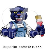 04/19/2024 - Panther Painter Decorator Holding Paintbrush