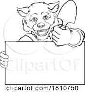 Gardener Wolf Cartoon Tool Handyman Mascot