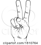 Hand In A Peace Or V For Victory Sign by AtStockIllustration