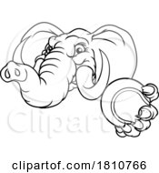 Poster, Art Print Of Elephant Tennis Ball Sports Animal Mascot