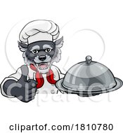 Poster, Art Print Of Wolf Chef Mascot Sign Cartoon Character