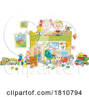 Poster, Art Print Of Cartoon Clipart Kids Playing In A Room