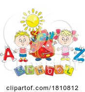 04/20/2024 - Cartoon Clipart Kids With School Blocks