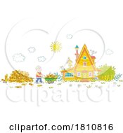 04/20/2024 - Cartoon Clipart Grandpa Using A Wheelbarrow To Move Firewood