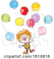 Poster, Art Print Of Cartoon Clipart Party Clown With Balloons