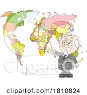 Cartoon Clipart Teacher Discussing Geography