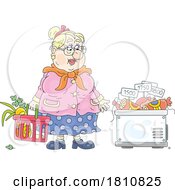 Poster, Art Print Of Cartoon Clipart Grandma At The Market