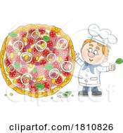 Poster, Art Print Of Cartoon Clipart Chef With A Pizza