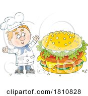 Poster, Art Print Of Cartoon Clipart Chef With A Burger