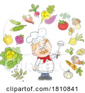 Cartoon Clipart Chef With Ingredients