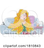 Poster, Art Print Of Cartoon Clipart Sick And Shivering Old Man