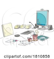 Poster, Art Print Of Cartoon Clipart Office Desk