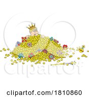 Poster, Art Print Of Cartoon Clipart King Buried In Gold