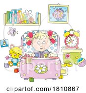 Poster, Art Print Of Cartoon Clipart Girl Reading In Bed