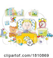 Poster, Art Print Of Cartoon Clipart Boy Reading In Bed