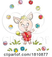 Poster, Art Print Of Cartoon Clipart Piglet Juggling