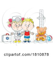 Poster, Art Print Of Cartoon Clipart Kids Playing Doctor