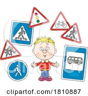 Poster, Art Print Of Cartoon Clipart Boy With Signs