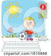 04/20/2024 - Cartoon Clipart Boy At A Crosswalk