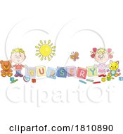 Poster, Art Print Of Cartoon Clipart Kids With Nursery Blocks