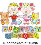 Cartoon Clipart Kids With Nursery School Blocks