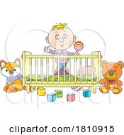 Poster, Art Print Of Cartoon Clipart Boy In A Crib