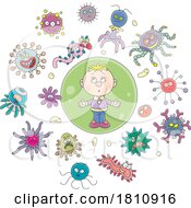 Poster, Art Print Of Cartoon Clipart Boy With Germs