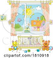Poster, Art Print Of Cartoon Clipart Baby In A Crib