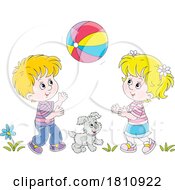 Cartoon Clipart Kids Playing Ball