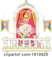 Cartoon Clipart Girl Princess On A Balcony