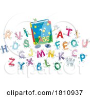Cartoon Clipart Alphabet Book Mascot With Letters