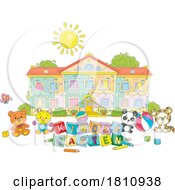 Cartoon Clipart Kindergarten Building