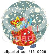 Cartoon Clipart Backpack Mascot With Math
