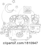 Poster, Art Print Of Cartoon Clipart Girl Sleeping In Bed