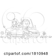 Cartoon Clipart Boy Driving A Car With Toys