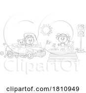 Cartoon Clipart Kids At A Crosswalk
