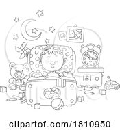 Poster, Art Print Of Cartoon Clipart Boy Sleeping In Bed