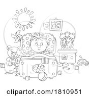 Poster, Art Print Of Cartoon Clipart Boy Waking Up