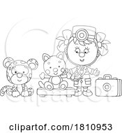 04/22/2024 - Cartoon Clipart Girl Playing Nurse And Weighing Her Toy