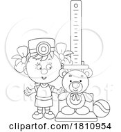 Poster, Art Print Of Cartoon Clipart Girl Playing Nurse And Measuring Her Teddy Bear